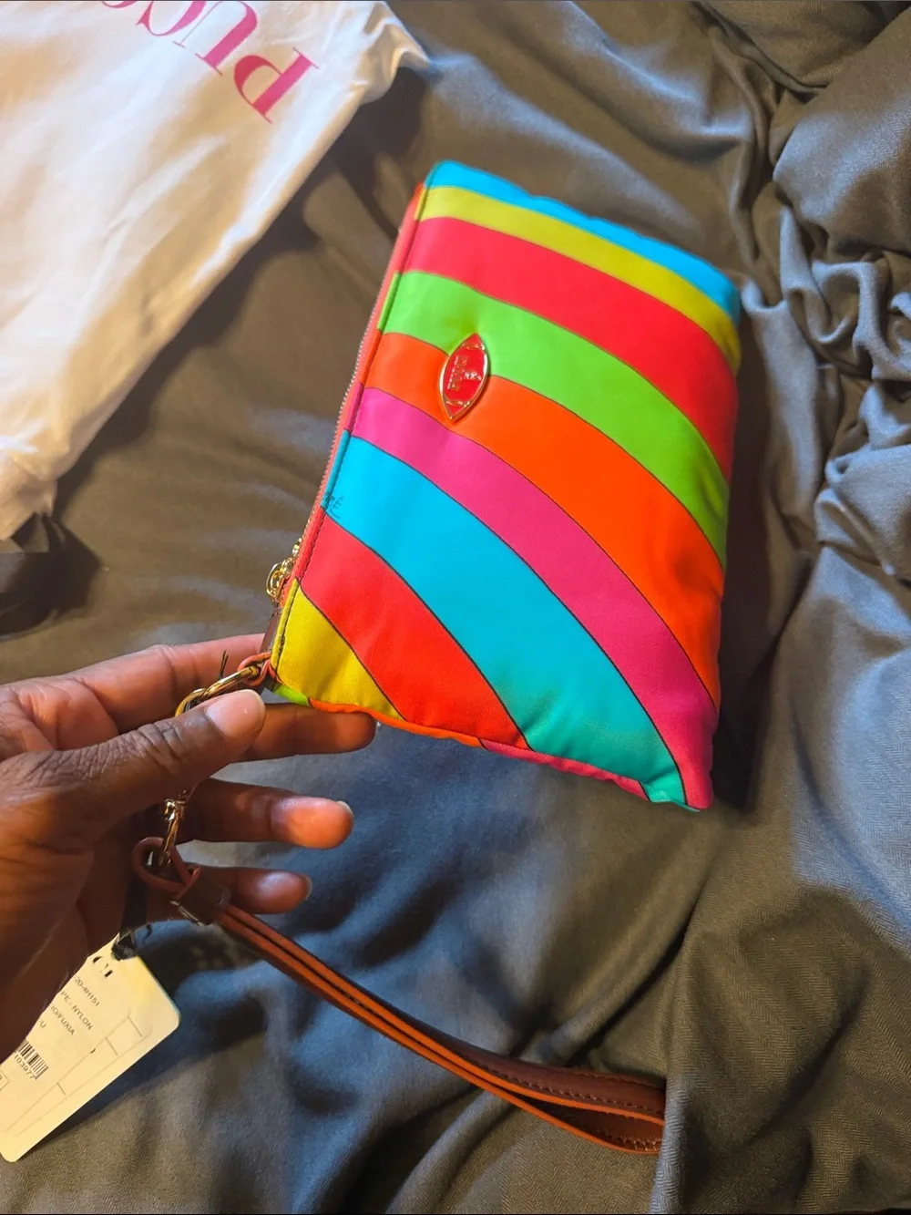 Multicolor Striped Wristlet Pouch - Picture 4 of 6